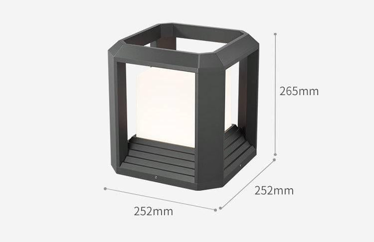 SQUARE PILLAR LIGHT GATE LAMP METAL ACRYLIC E27 LANTERN POST (COLOR : BLACK) (Set of 2)