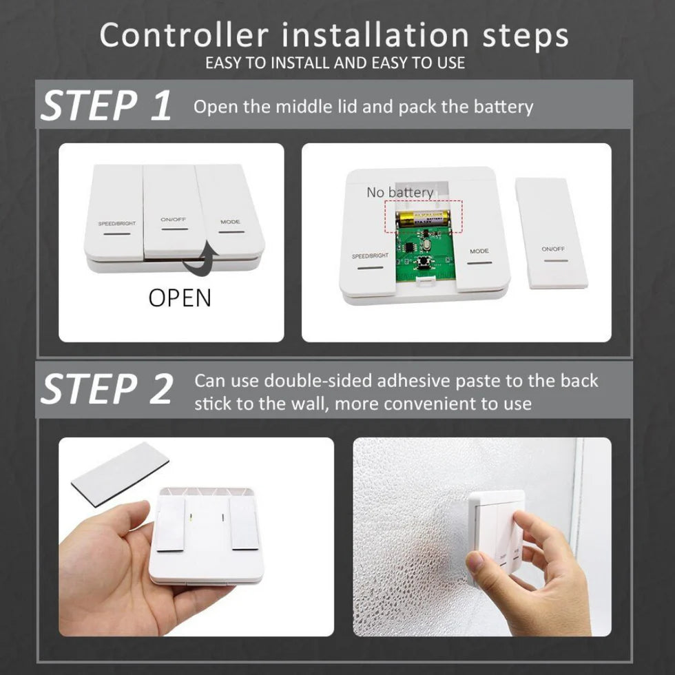 Running Flowing Water LED Strip Lights Kit - 2835 120L/m 24V WS2811 with Wireless Controller and Power Supply