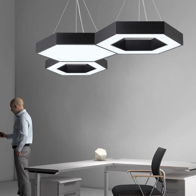 LED Hollow Hexagonal Office Led Pendant Hanging Lamp