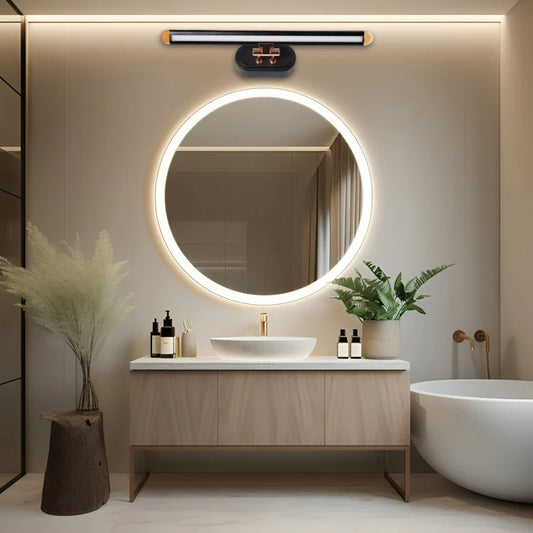 12W Black body Rose Gold Finish Metal Body 3 Step Color Picture Light, Bathroom Vanity Led Mirror Light (Warm White,White,Neutral White)