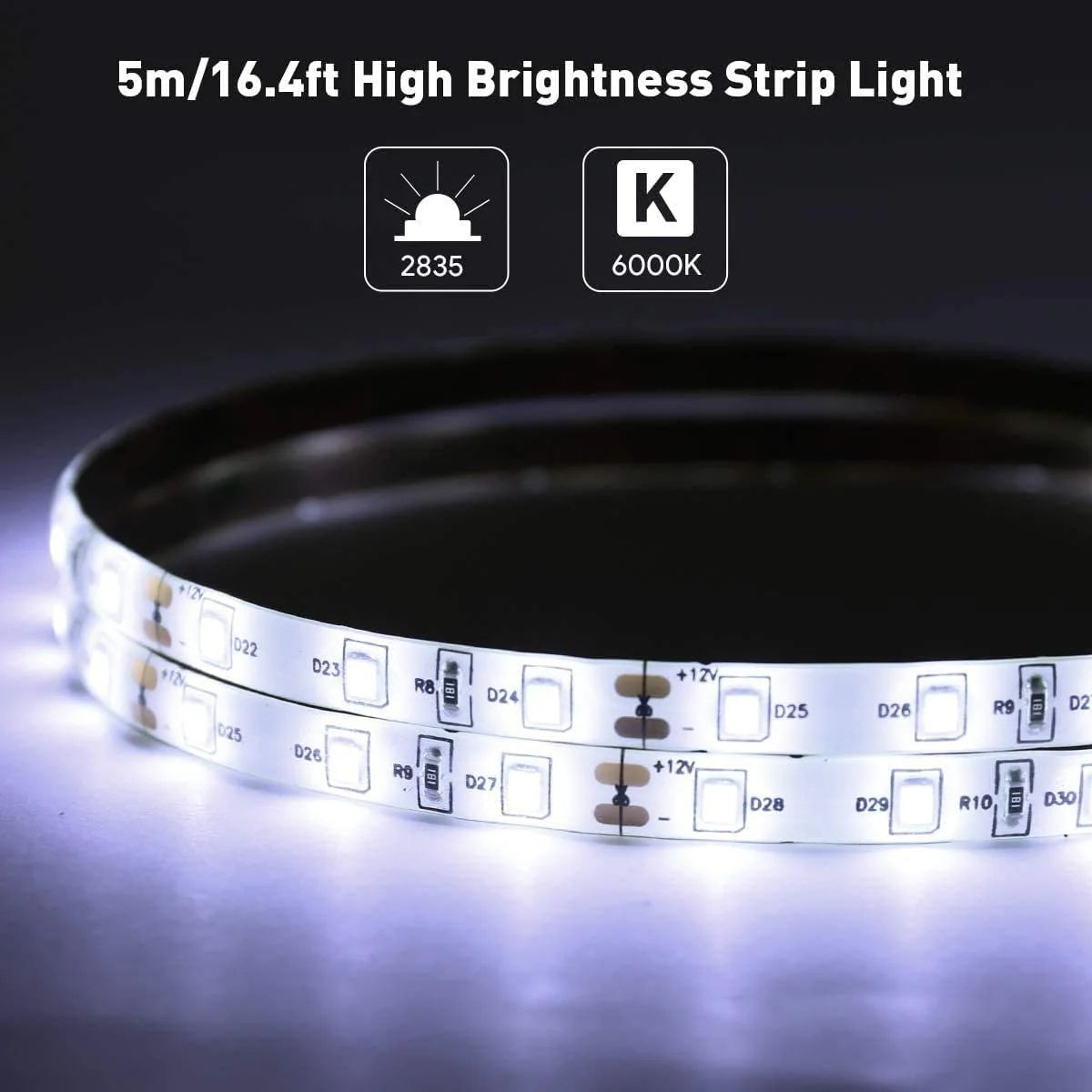 Led Strip High Lumen Fall Ceiling Light- 2835 Cove in 5 Meter, 120 LED Per Meter (White)