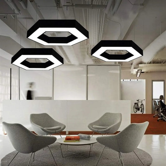 LED Hollow Hexagonal Office Led Pendant Hanging Lamp