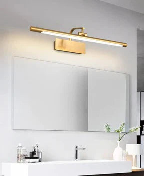 12W Modern Electroplated Brass Gold Body LED Wall Light Mirror Vanity Picture Lamp - White,Warm white,Neutral White (3in1)