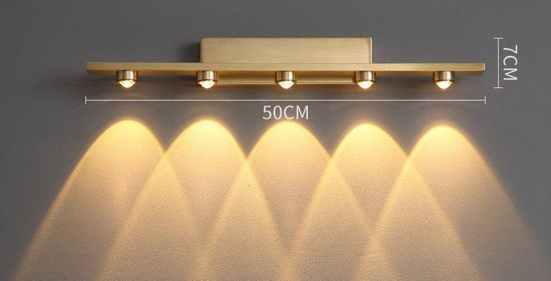 18w 5 Led Golden Body Led Wall Light Mirror Vanity Picture Lamp - Warm White